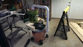 Completed dust separator mounted to shop vac