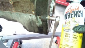 Using chaser to clean bellhousing mount threads