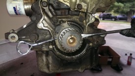 Prying off the timing gear