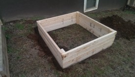 4'x4' raised bed on a slope