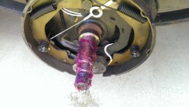 Grease on braked axle
