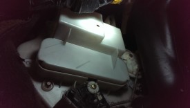 Heater core in driver's footwell, right side near accelerator