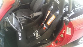 Seat and belts in car