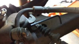 Allen key in brake adjustment screw