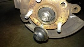 Removed, axle nut exposed