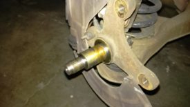 Wheel hub removed