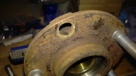 The splines in the wheel hub sheared off