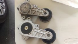 Old tensioner on top, new on the bottom
