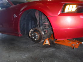 Front passenger tire removed