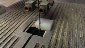 Notching the lower blade guide and test-fitting before installation