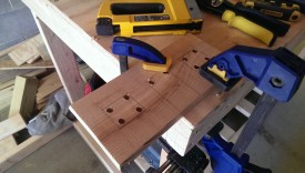 Tracing the doors and windows on the front