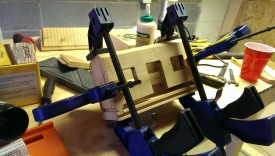Gluing the walls and floor together