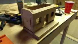 Gluing the porch on