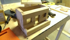 Gluing the lip on the porch