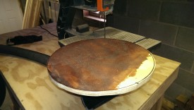 Rough cutting the top circle on a bandsaw