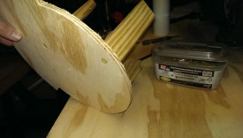 Glue and screw the supports to the bottom baffle