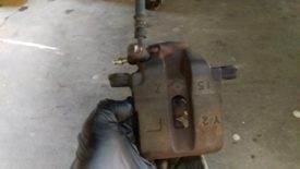 Front caliper removed
