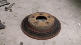 This rotor had a lot of scoring on it, indicating the pad wasn't fully engaging