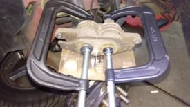 6" C Clamps work best for this
