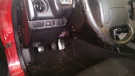 Under the footwell here