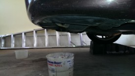 Bucket under drain plug after next step