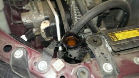 Watching the fill cap carefully