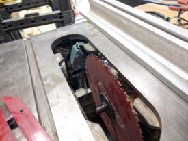 In the down position with no insert