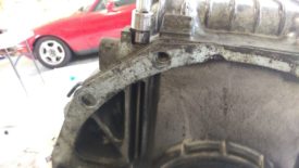 The back of the block has two longer bolts, here is one