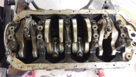 After removal, engine internals are exposed