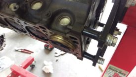 The piston can be pushed out through the top of the block