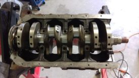 All the main bearing caps are removed