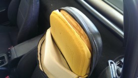 Front pulls down after unzipping