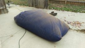 The first bag of leaves collected