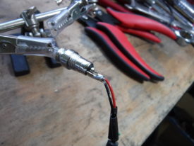 Solder on ground wire