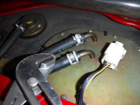 I used the channel locks to undo the hose clamps for both lines