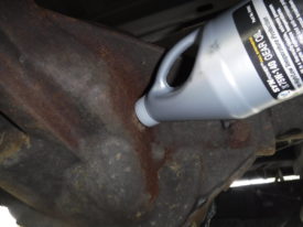 Pour in the fill hole until it starts dripping out