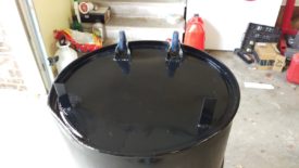 The bottom after grinding and paint