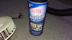 Dry teflon lubricant will resist grime