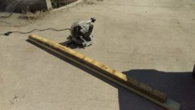Cutting the new rail to match the old one