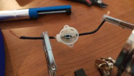 Soldering the second lead with a helping hand