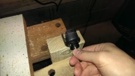 The hole saw won't go quite all the way through