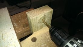 I used a regular bit to put the pilot hole all the way through