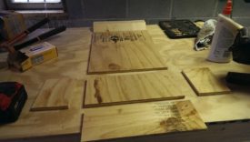 Pieces of the holder cut out