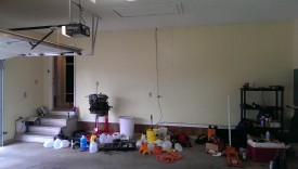 Blank wall where shelves will go