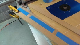 Carpet tape held the template temporarily