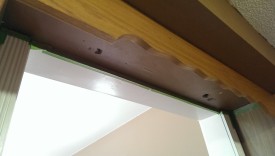 Holes from where screws ripped out - thanks, previous owner!