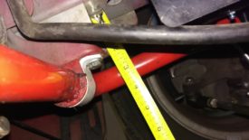 Measuring subframe height at front of sway