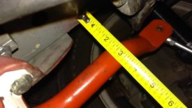Measuring height at rear of sway
