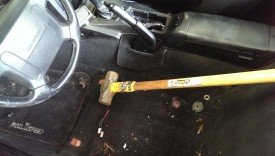 Area to hammer - put down padding to not tear carpet