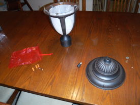 Pieces of the post lamp
